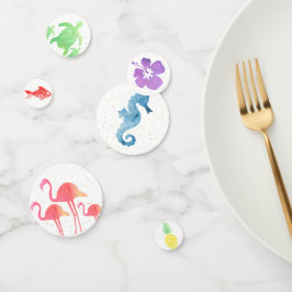 熱帯水彩動植物金ゴールドの輝き コンフェッティ