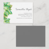 熱帯水彩多肉ビジネスカード エンクロージャーカード (正面/裏面)