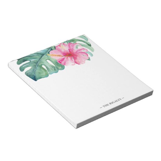 熱帯水彩文房具パーソナライズされた ノートパッド (アングル)