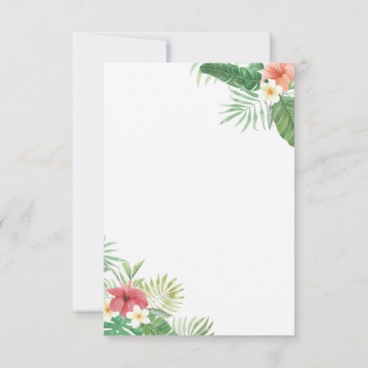 熱帯水彩画によってはサンキューカードの結婚が開花します サンキューカード (裏面)