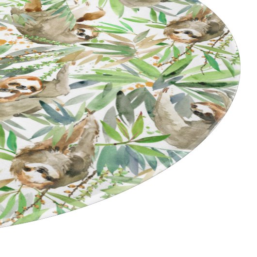 熱帯水彩画の怠惰パターン カッティングボード (角)