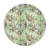 熱帯水彩画の怠惰パターン カッティングボード (正面)