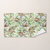 熱帯水彩画の怠惰パターン バスタオルセット (ハンドタオル)