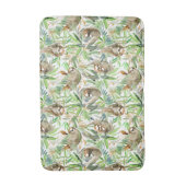 熱帯水彩画の怠惰パターン バスマット (正面縦)