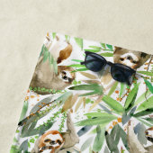 熱帯水彩画の怠惰パターン ビーチタオル (インサイチュ)