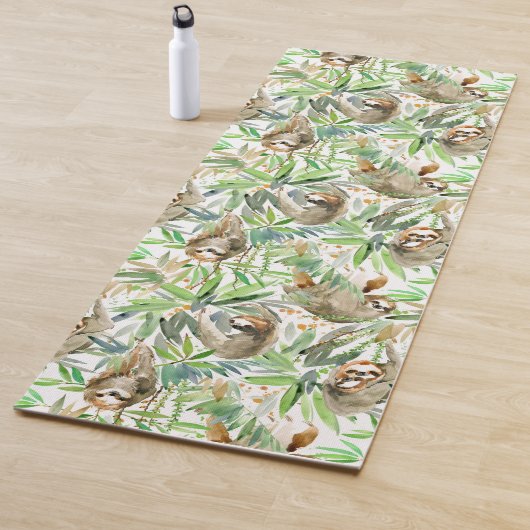 熱帯水彩画の怠惰パターン ヨガマット (インサイチュ)