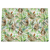 熱帯水彩画の怠惰パターン ラージペーパーバッグ (正面)