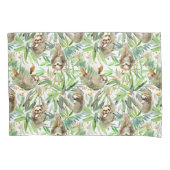 熱帯水彩画の怠惰パターン 枕カバー (正面左)