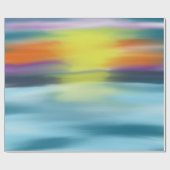 熱帯水彩画の海の日没の包装紙 ラッピングペーパー (フラット)