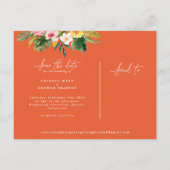 熱帯水彩画の群葉の原稿の保存日付 案内ポストカード (裏面)