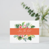 熱帯水彩画の群葉の原稿の保存日付 案内ポストカード (スタンド正面)