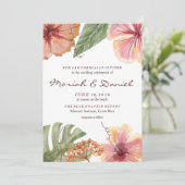 熱帯水彩画の行先の結婚式招待状 招待状 (スタンド正面)