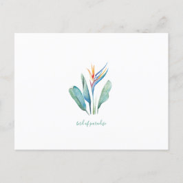 熱帯水彩画の郵便はがき極楽鳥 シーズンポストカード