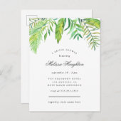 熱帯水彩画は夏のブライダルシャワーを去ります インビテーションポストカード (正面/裏面)