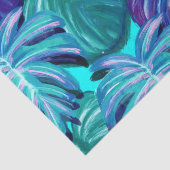 熱帯水彩画は青緑の紫色を去ります 薄葉紙 (詳細)