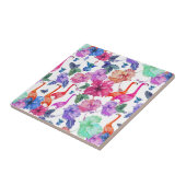 熱帯水彩画パターン タイル (側面)