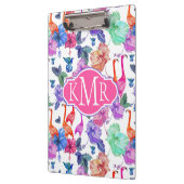熱帯水彩画パターン|モノグラム クリップボード (左)