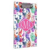 熱帯水彩画パターン|モノグラム クリップボード (右)