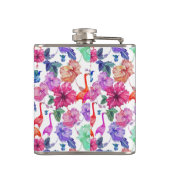 熱帯水彩画パターン|モノグラム フラスク (裏面)