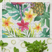 熱帯水彩画 キッチンタオル (折り畳み)