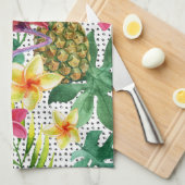 熱帯水彩画 キッチンタオル (四つ折り)