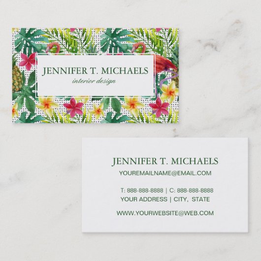 熱帯水彩画 名刺 (正面/裏面)