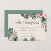 熱帯水彩紅葉ウェディングレセプション エンクロージャーカード (正面/裏面)