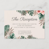 熱帯水彩紅葉ウェディングレセプション エンクロージャーカード (正面)