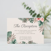 熱帯水彩紅葉ウェディングレセプション エンクロージャーカード (スタンド正面)