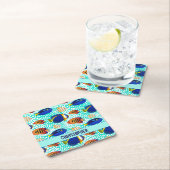 熱帯水族館リーフフィッシュデザイン スクエアペーパーコースター (インサイチュ)