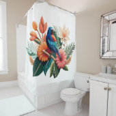 熱帯水晶鮮やか:動植物の融合 シャワーカーテン (インサイチュ)