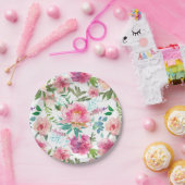 熱帯水結婚色フローラピンクボニー ペーパープレート (パーティー)