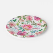 熱帯水結婚色フローラピンクボニー ペーパープレート (アングル)