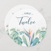 熱帯水色のテーブル番号 招待状 (正面/裏面)