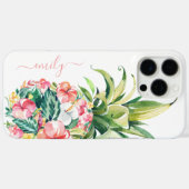 熱帯水色のフローラパイナップル名 Case-Mate iPhoneケース (裏面 (横))