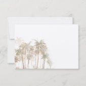 熱帯水色のヤシのパーソナライズされた木 ノートカード (裏面)