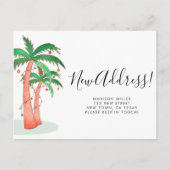 熱帯水色のヤシの木の移動 案内ポストカード (正面)
