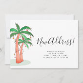 熱帯水色のヤシの木の移動 案内状 (正面)