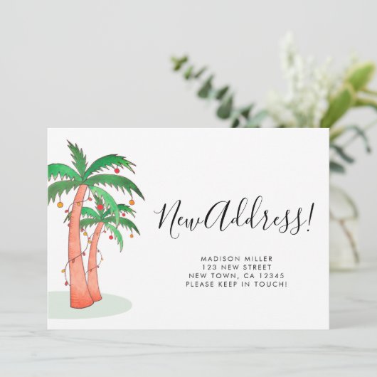 熱帯水色のヤシの木の移動 案内状 (スタンド正面)