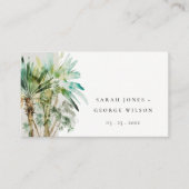 熱帯水色のヤシの木結婚のウェブサイト エンクロージャーカード (正面)