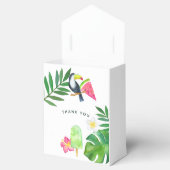 熱帯水色の夏のパーティー フェイバーボックス (オープン)