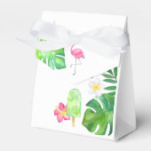 熱帯水色の夏のパーティー フェイバーボックス (正面サイド)