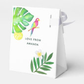 熱帯水色の夏のパーティー フェイバーボックス (裏面サイド)