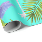 熱帯水色の継ぎ目のない鳥の模様 ラッピングペーパー (ロールコーナー)