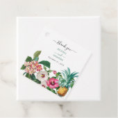 熱帯水色の花と緑結婚の フェイバータグ (インサイチュ)