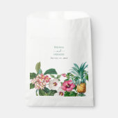 熱帯水色の花と緑結婚の フェイバーバッグ (正面)