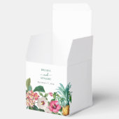 熱帯水色の花と緑結婚の フェイバーボックス (オープン)