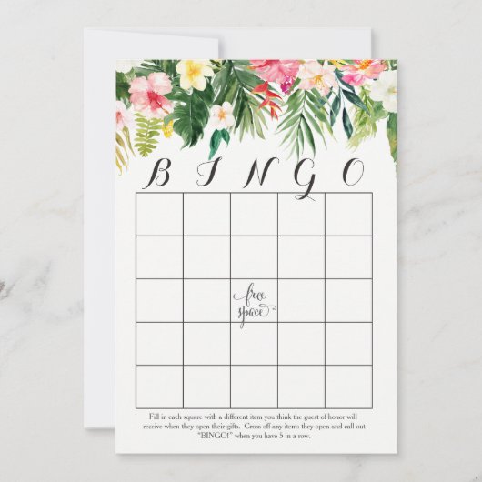 熱帯水色の花シャワービンゴカード (正面)