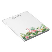 熱帯水色の花Flamingoメモ帳 ノートパッド (アングル)