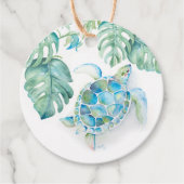 熱帯水色ウミガメメッセージカード フェイバータグ (正面)